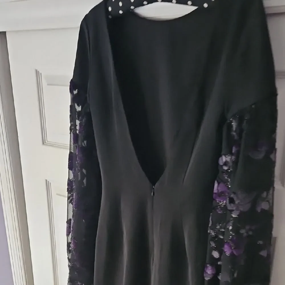ASILUO Low Back Dress w/ Textured Sleeves